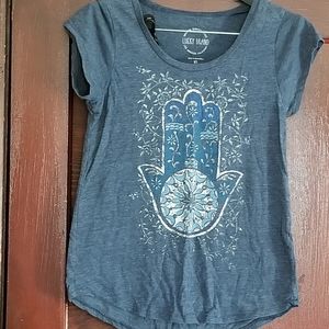 Lucky Brand blue hamsa t-shirt extra small 4/$25
